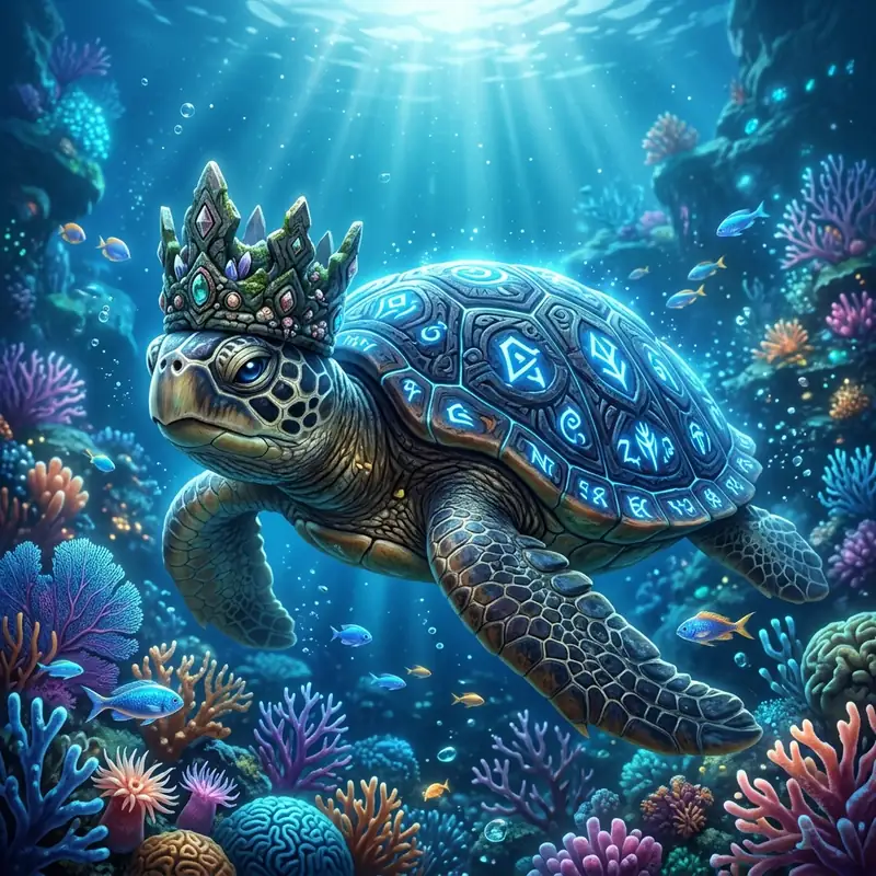 Spectral Sea Turtle Mascot